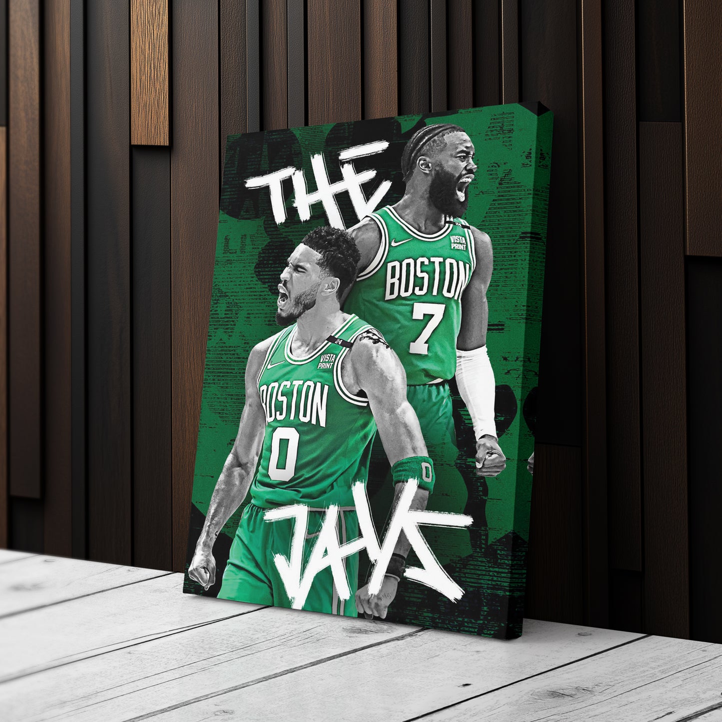 Jayson Tatum & Jaylen Brown Boston Celtics Canvas Wall Art Decor - NBA Stars Art