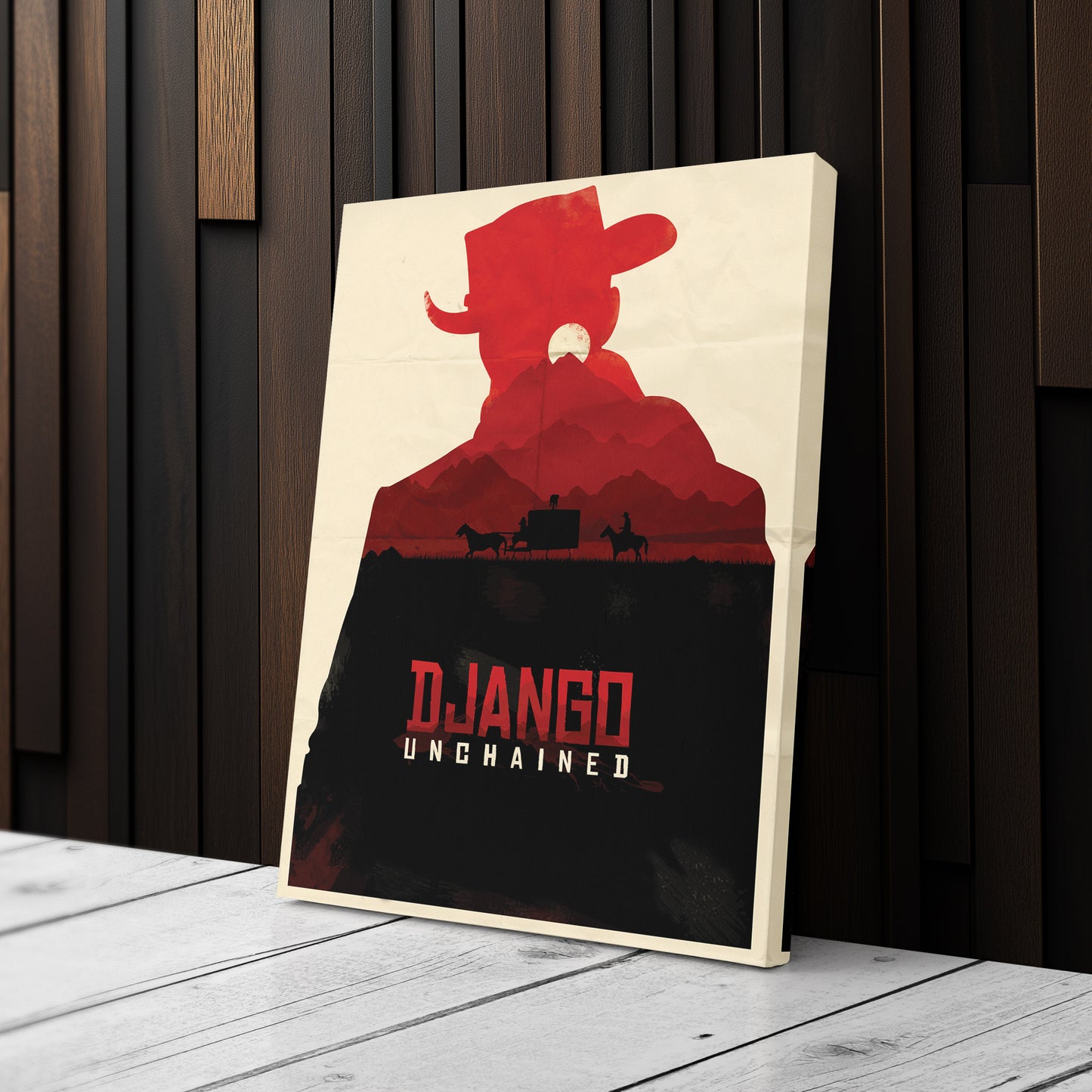 Django Unchained Movie Poster Canvas Wall Art Decor - Framed Western Film Art