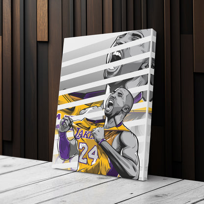 Kobe Bryant Basketball Player with Effect Canvas Wall Art – Dynamic Sports Print