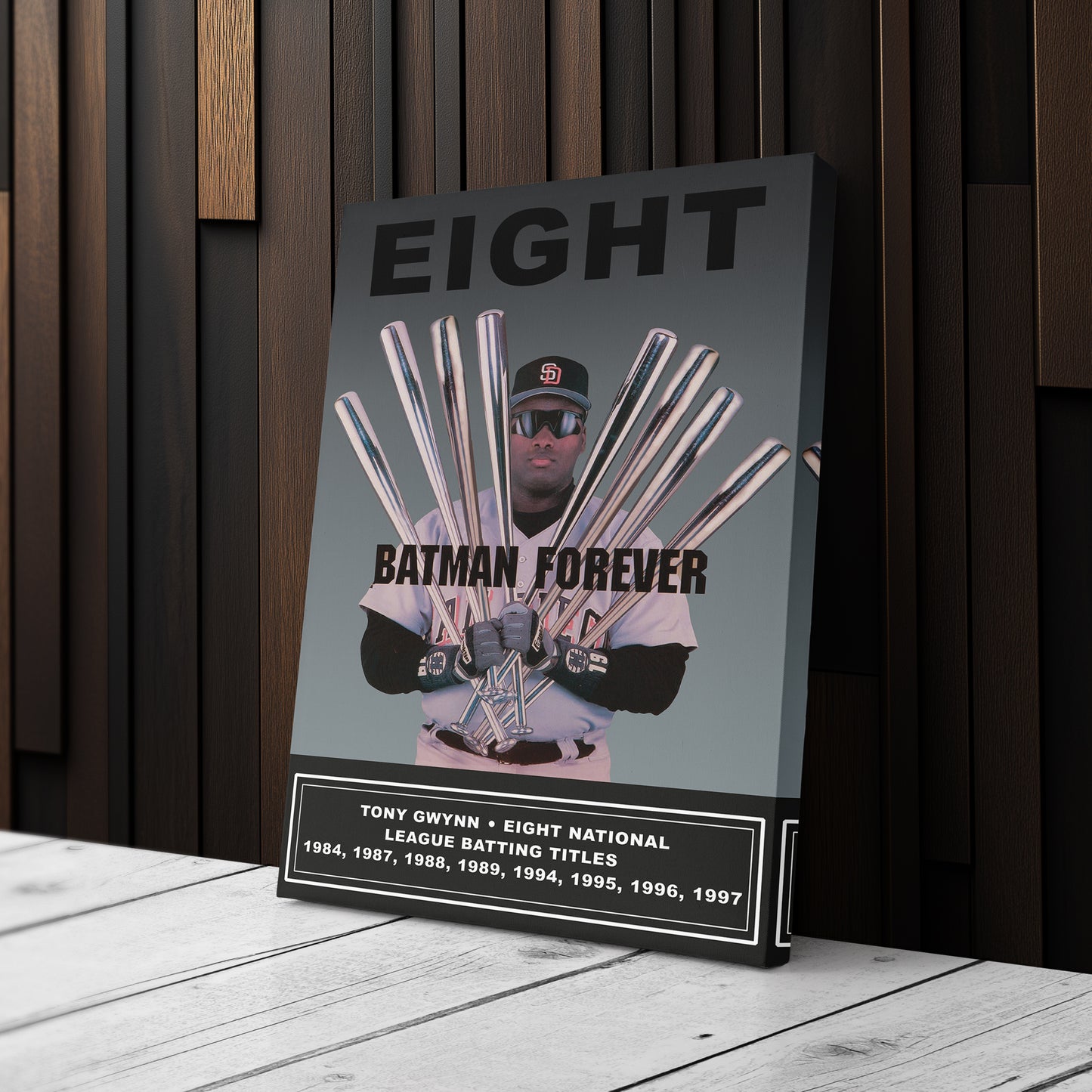 Tony Gwynn 8 N.L. Batting Titles Canvas Art - MLB Sports Home Decor