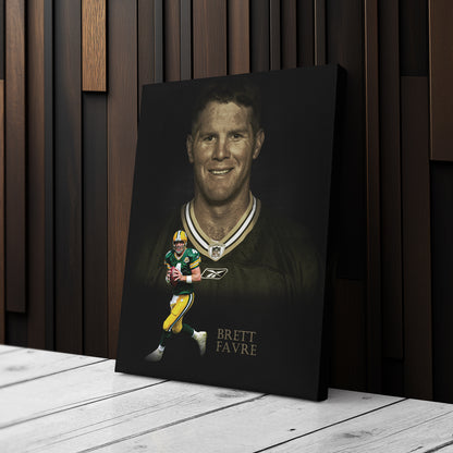 Brett Favre Green Bay Packers NFL Legend Canvas Wall Art – Football Art
