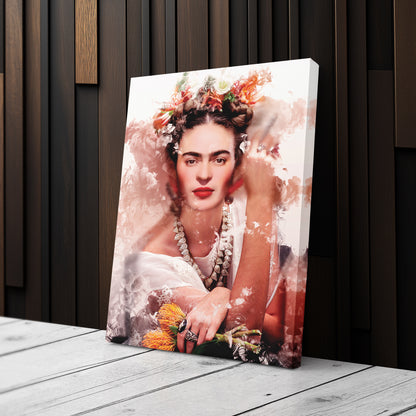 Frida Kahlo Floral Canvas Wall Art – Creative Painter's Decor
