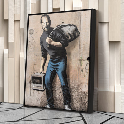 Banksy 'Steve Jobs' Canvas Print - Framed Wall Art