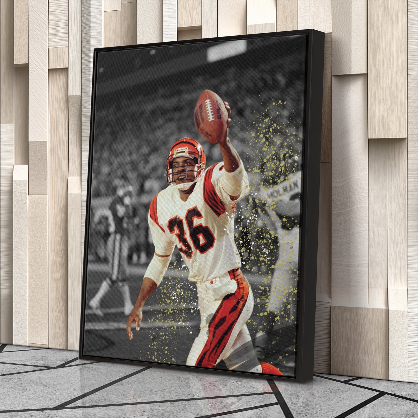Jennings’ Kickoff Return Cincinnati Bengals Canvas Wall Art Decor - NFL Highlight Art