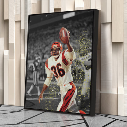 Jennings’ Kickoff Return Cincinnati Bengals Canvas Wall Art Decor - NFL Highlight Art