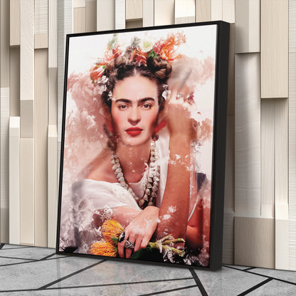 Frida Kahlo Floral Canvas Wall Art – Creative Painter's Decor