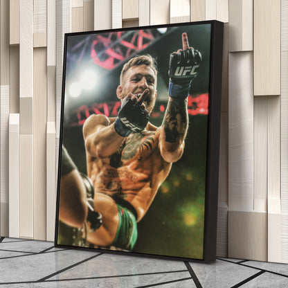 Conor McGregor Middle Finger Canvas Wall Art Decor - Bold UFC Art