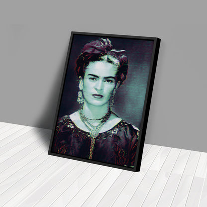 Frida Kahlo Glitch Canvas Wall Art – Creative Art Decor for Home