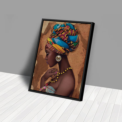 Girl with Yellow Necklace Canvas Wall Art – Beautiful Portrait Decor