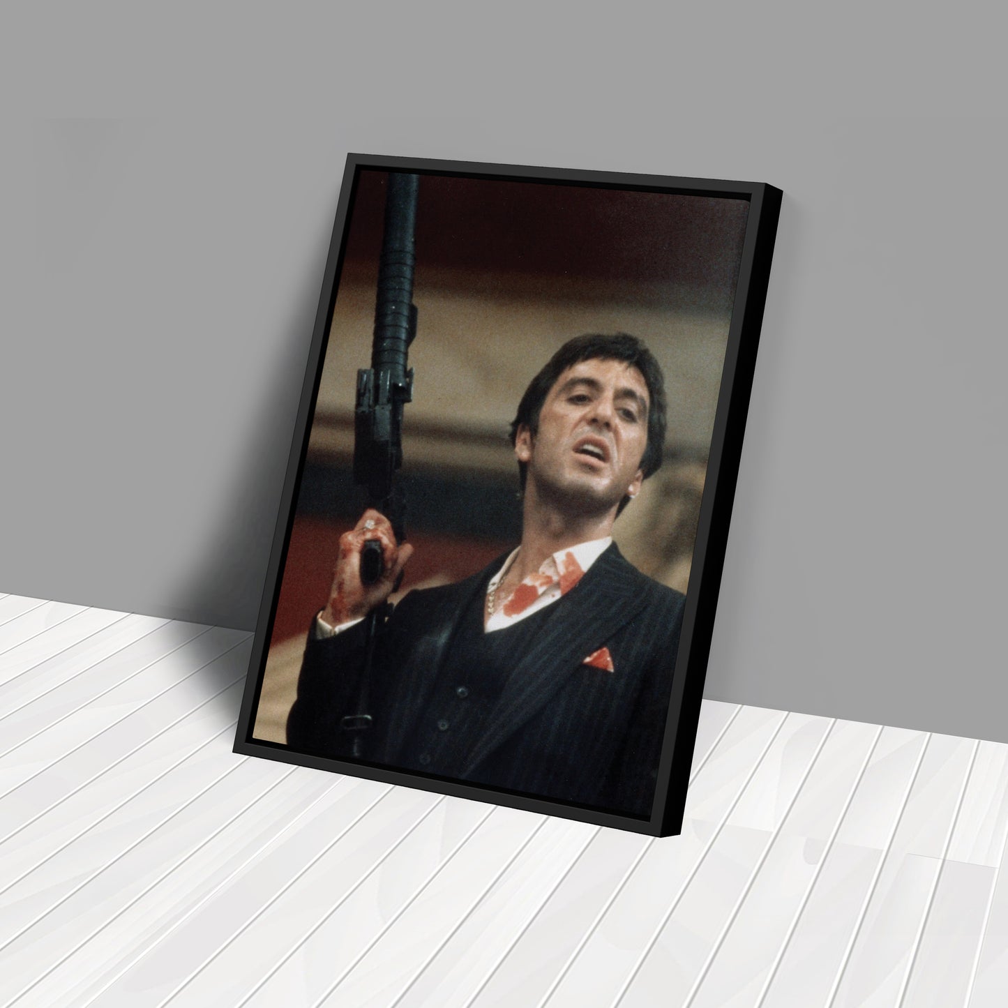 Scarface Poster – Al Pacino with Gun Canvas Wall Art Home Decor