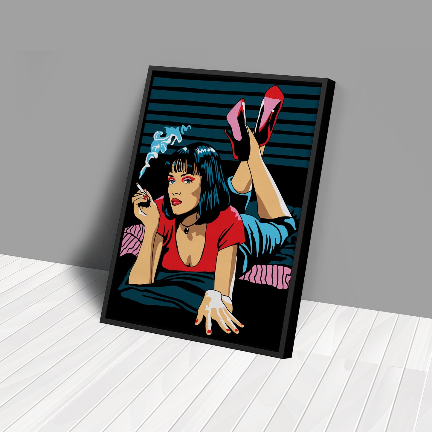 Pulp Fiction Uma Thurman Illustration Canvas Art – Cinematic Art Lovers Decor