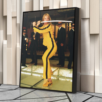 Kill Bill Uma Thurman Movie Scene Canvas Wall Art – Cinematic Action Poster