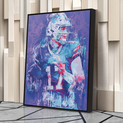 Josh Allen Buffalo Bills Canvas Wall Art – Football Quarterback Decor