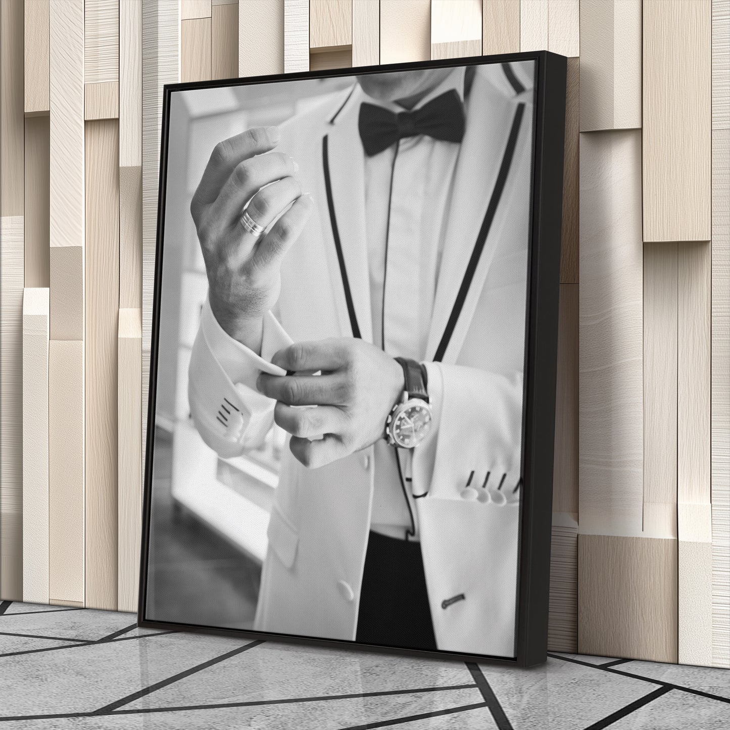 James Bond Black and White Movie Canvas Wall Art – Iconic Spy Print