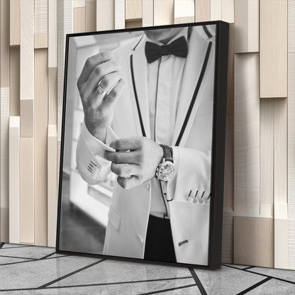 James Bond Black and White Movie Canvas Wall Art – Iconic Spy Print