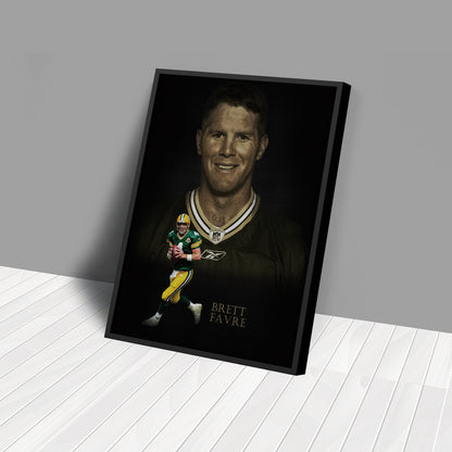 Brett Favre Green Bay Packers NFL Legend Canvas Wall Art – Football Art