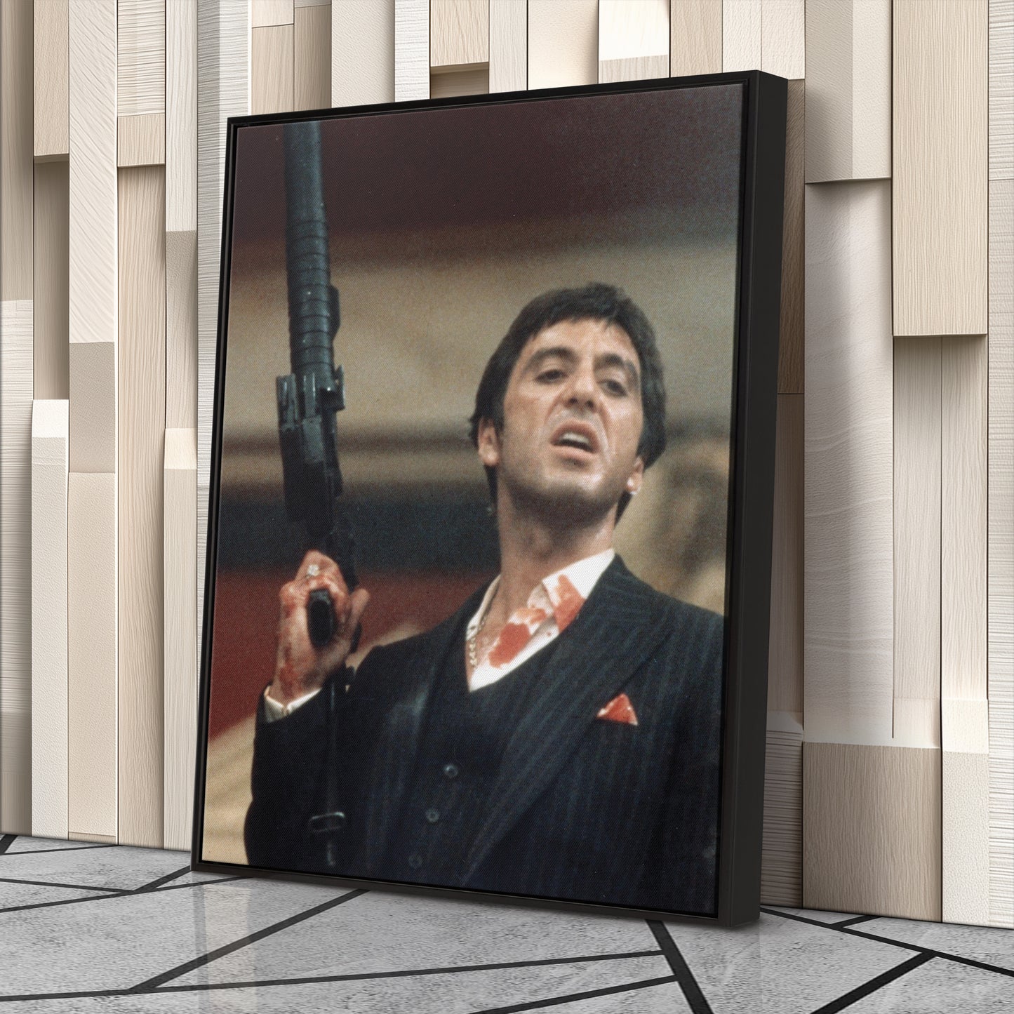 Scarface Poster – Al Pacino with Gun Canvas Wall Art Home Decor