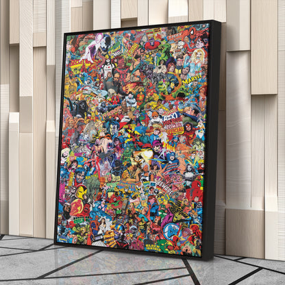 Marvel Comics Characters Canvas Art - Superhero Wall Decor Framed Print