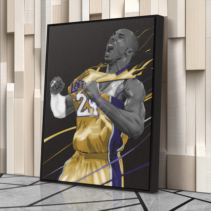 Kobe Bryant Black Mamba Career Canvas Wall Art – Iconic Moments Decor