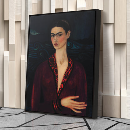 Frida Kahlo Poster with Red Dress Canvas Wall Art Home Decor Framed Art