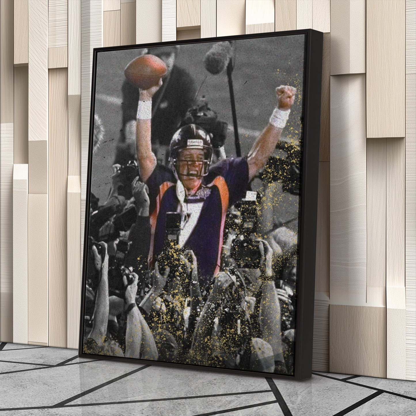Elway’s Helicopter Run Denver Broncos Canvas Wall Art Decor - NFL Iconic Play Art