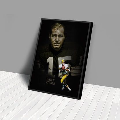 Bart Starr Green Bay Packers NFL Legend Canvas Art – Football Wall Decor