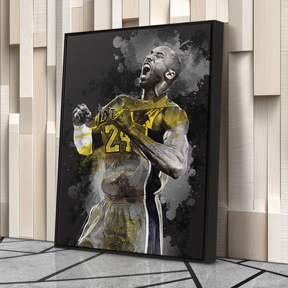 Kobe Bryant Splash Effect Canvas Wall Art – Legendary NBA Action
