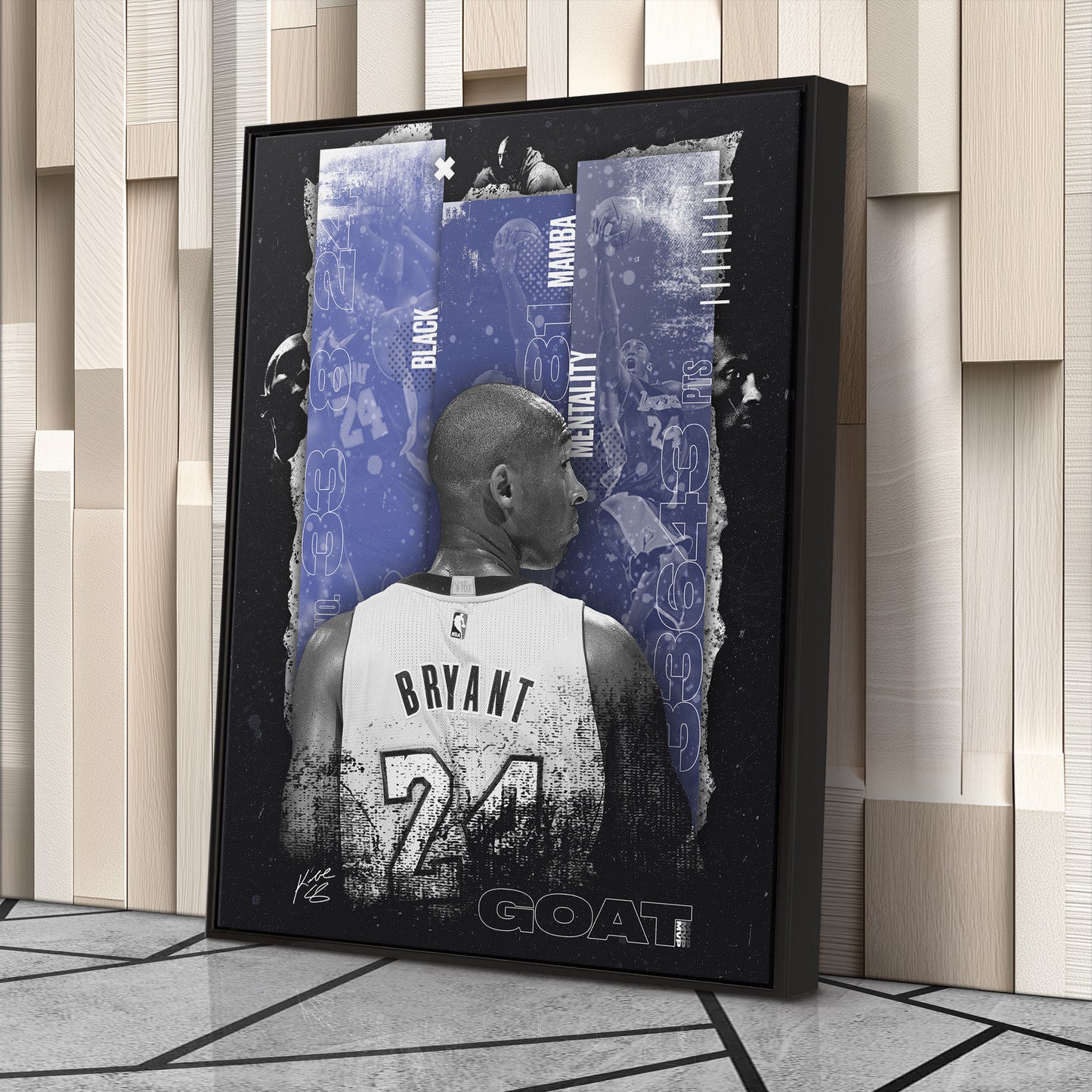 Black Mamba Mentality Kobe Bryant Canvas Art – Inspirational Wall Decor