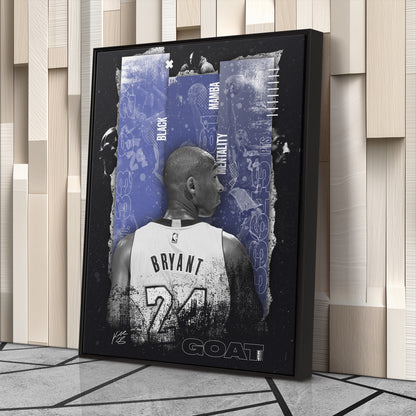 Black Mamba Mentality Kobe Bryant Canvas Art – Inspirational Wall Decor