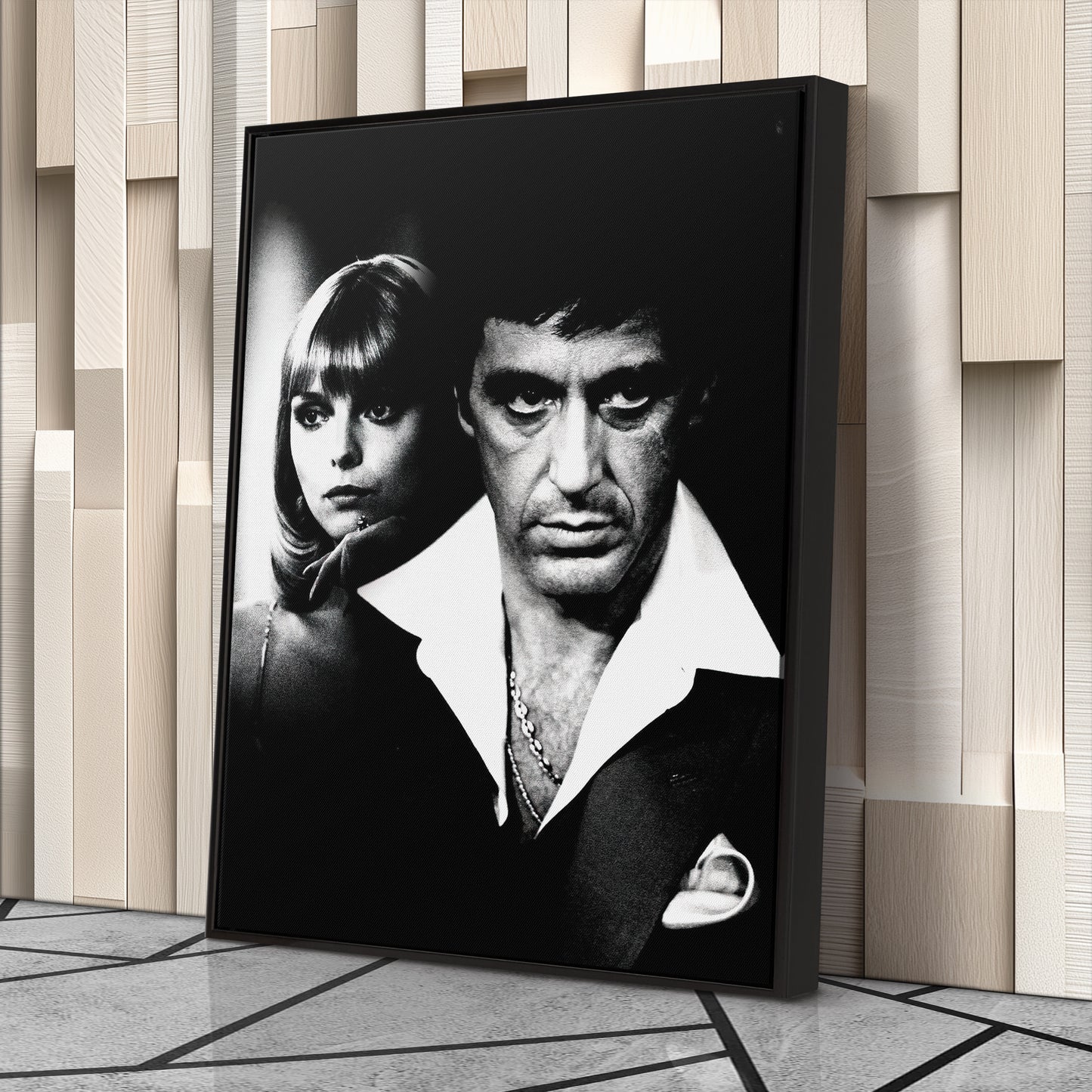 Scarface Poster Black and White Canvas Wall Art Home Decor Framed Art