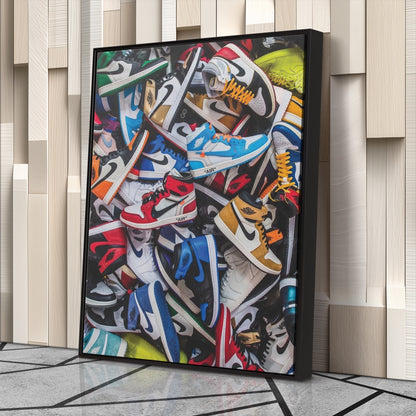 Air Jordan Sneakers Collection Canvas Wall Art Decor - Iconic Sports Sneaker Art