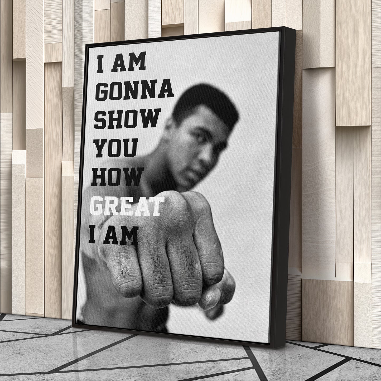 Muhammad Ali Quote Canvas Wall Art – Boxing Icon Decor