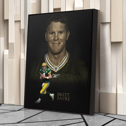 Brett Favre Green Bay Packers NFL Legend Canvas Wall Art – Football Art