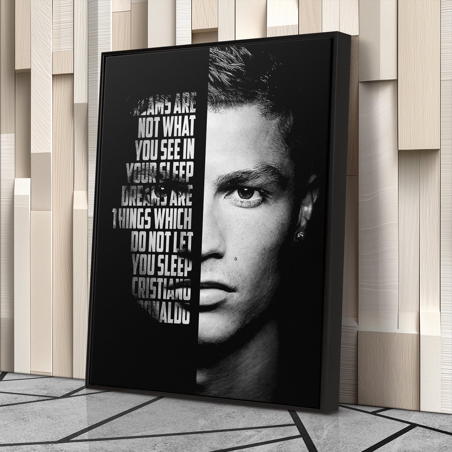Cristiano Ronaldo Motivational Quote Canvas Wall Art Decor - Soccer Superstar Art