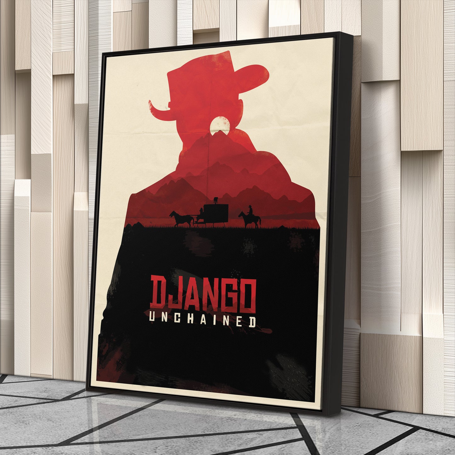 Django Unchained Movie Poster Canvas Wall Art Decor - Framed Western Film Art