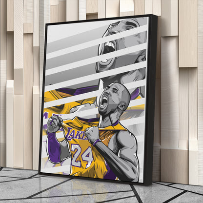 Kobe Bryant Basketball Player with Effect Canvas Wall Art – Dynamic Sports Print