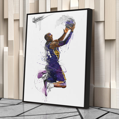 Kobe Bryant Basketball Player Canvas Wall Art – Legendary NBA Poster