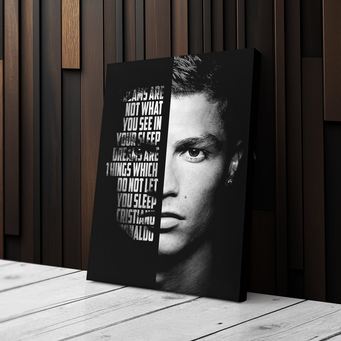 Cristiano Ronaldo Motivational Quote Canvas Wall Art Decor - Soccer Superstar Art
