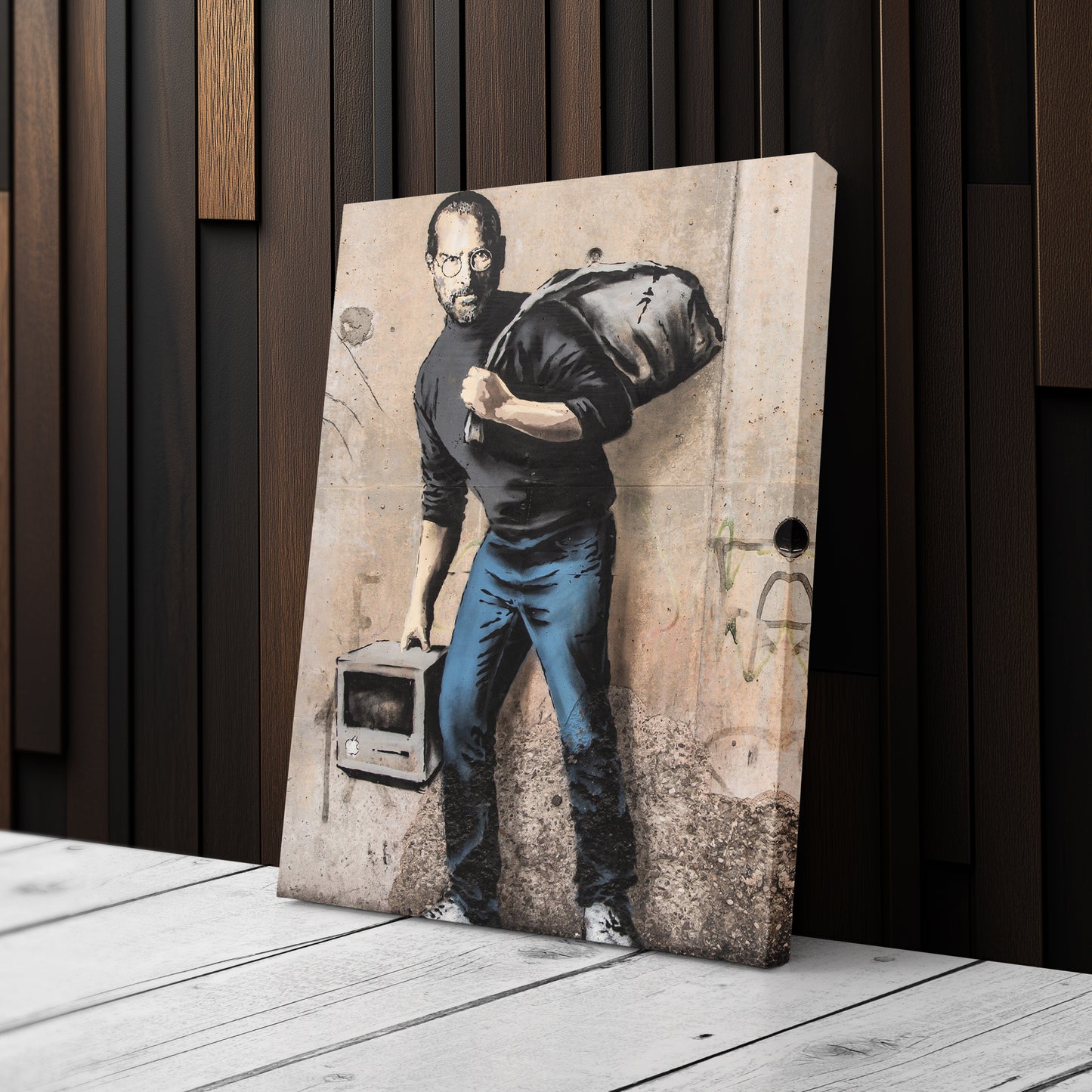 Banksy 'Steve Jobs' Canvas Print - Framed Wall Art