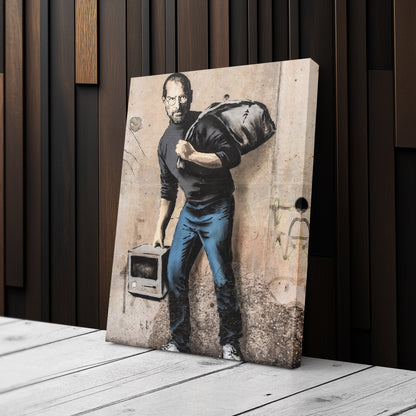 Banksy 'Steve Jobs' Canvas Print - Framed Wall Art