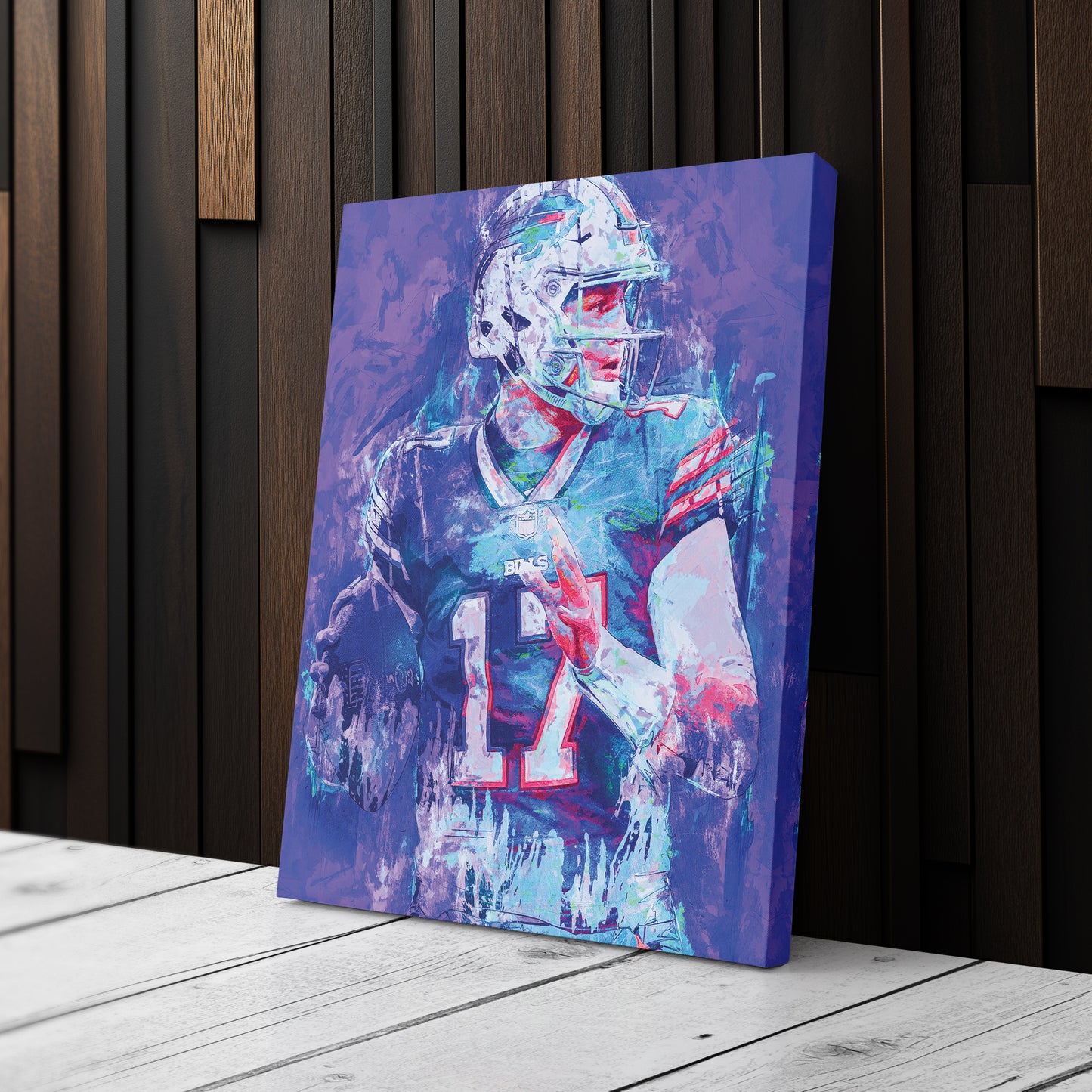 Josh Allen Buffalo Bills Canvas Wall Art – Football Quarterback Decor