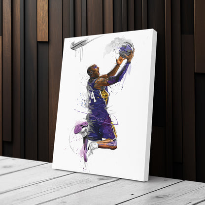 Kobe Bryant Basketball Player Canvas Wall Art – Legendary NBA Poster