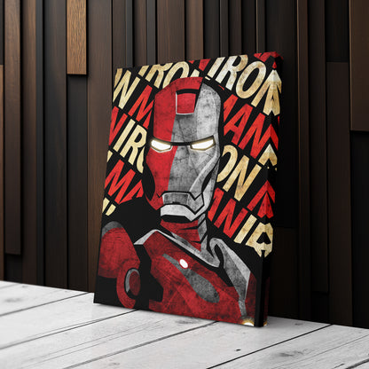 Iron Man Marvel with Background Text - Canvas Wall Art Decor