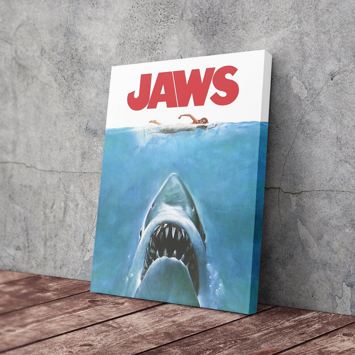 The Jaws Movie Poster Canvas Art - Classic Horror Wall Decor Print
