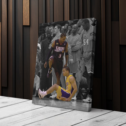 Allen Iverson Step Over Tyronn Lue NBA Finals Canvas Wall Art Decor - Basketball Legends