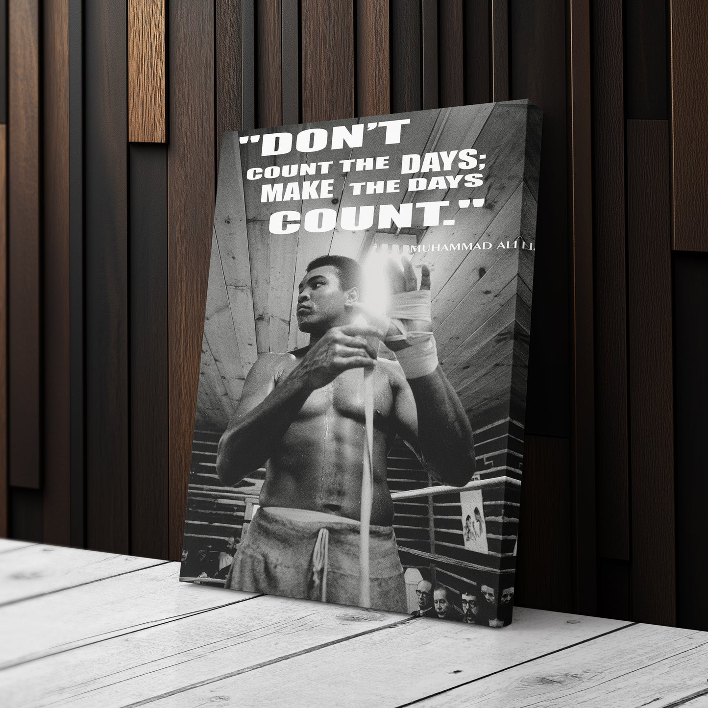 Muhammad Ali Black and White Quote Boxing Canvas Art – Boxing Legend Decor