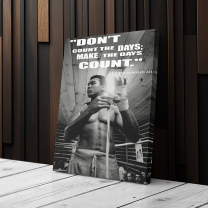 Muhammad Ali Black and White Quote Boxing Canvas Art – Boxing Legend Decor