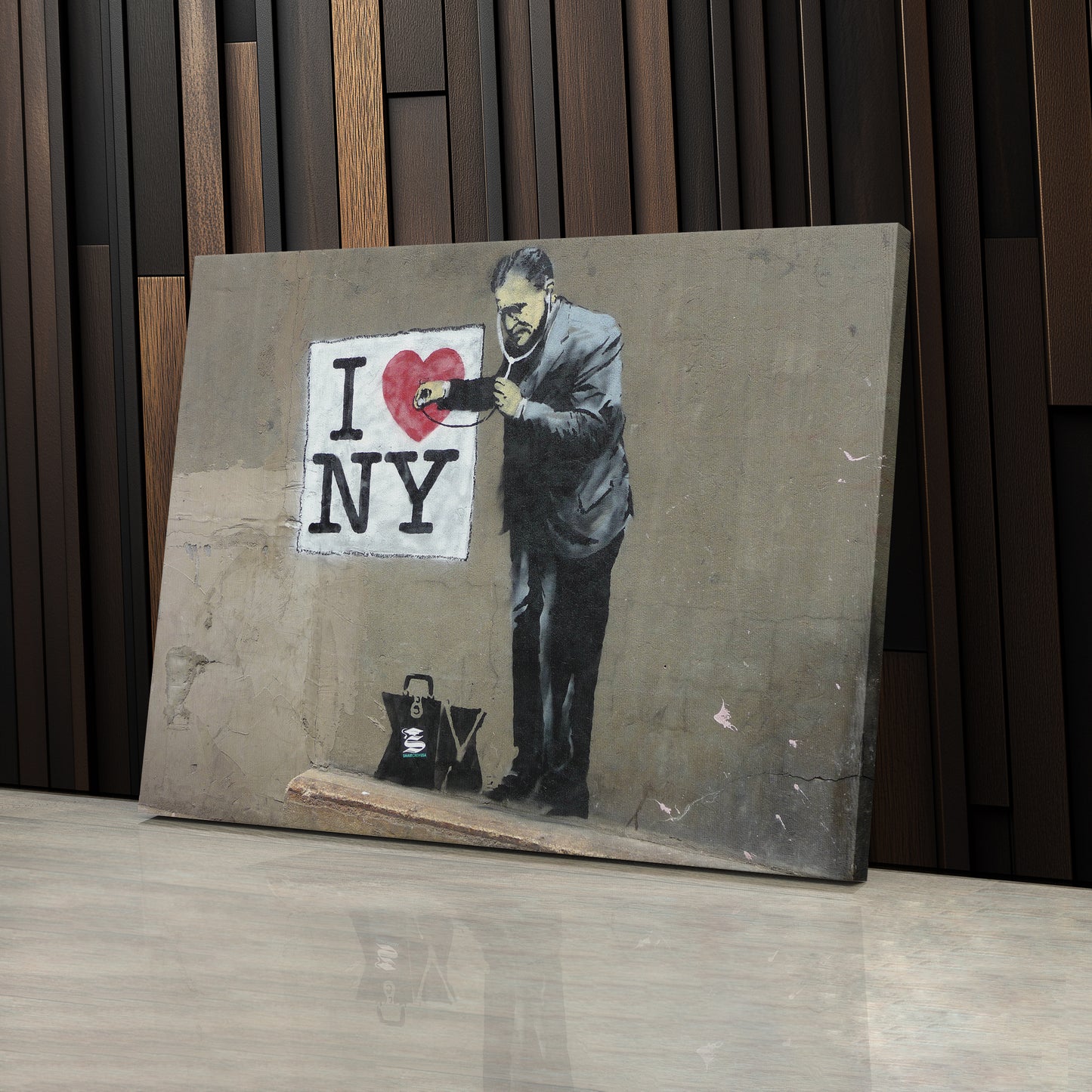 Banksy 'Love New York' Canvas Print - Framed Wall Art