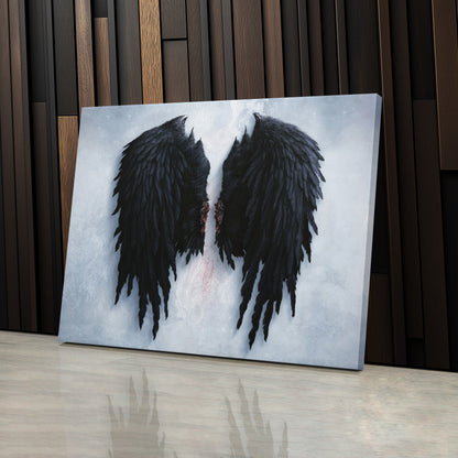 Banksy Angel Black Wings Canvas Wall Art – Bold Street Art Decor