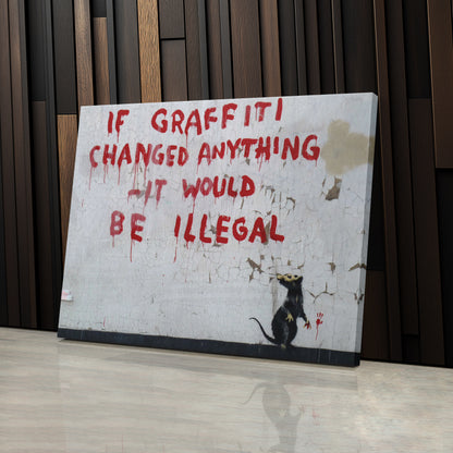 Banksy 'Illegal' Quote Canvas Print - Framed Wall Art
